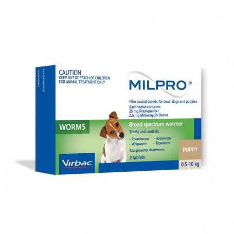 Virbac Milpro Perros de 0.5 a 10 Kg - Antiparasitario 1 milpro perros pequeños
